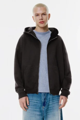Boxy-Hoodie mit Reißverschluss