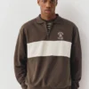 Braunes Sweatshirt mit Reißverschluss und Kragen Braunes Sweatshirt mit Reißverschluss und Kragen