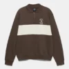 Braunes Sweatshirt mit Reißverschluss und Kragen Braunes Sweatshirt mit Reißverschluss und Kragen