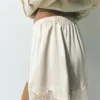 Camisole-Shorts mit Spitzenbesatz
