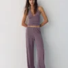 Crepe-Hose mit geradem Bein