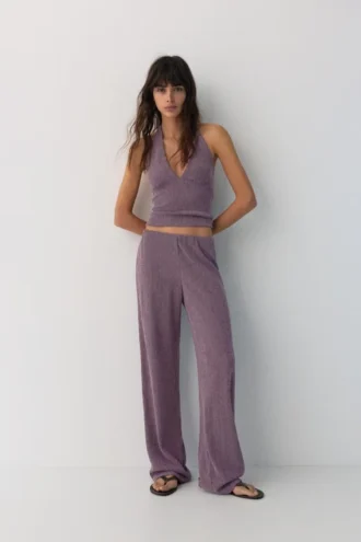 Crepe-Hose mit geradem Bein