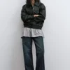 Dad-Jacke aus Kunstleder