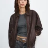 Dad-Jacke aus Kunstleder