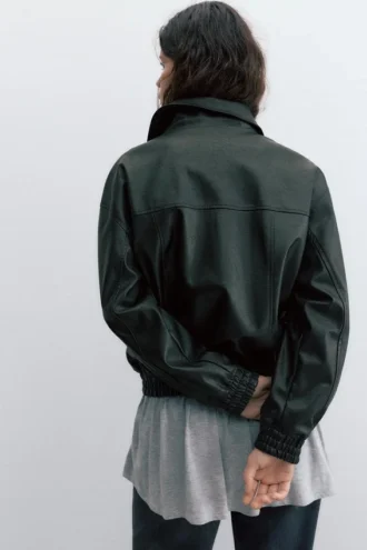 Dad-Jacke aus Kunstleder