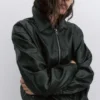 Dad-Jacke aus Kunstleder