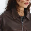 Dad-Jacke aus Kunstleder