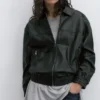 Dad-Jacke aus Kunstleder