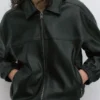 Dad-Jacke aus Kunstleder