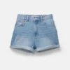 Denim-Mom-Shorts mit Umschlag Denim-Mom-Shorts mit Umschlag