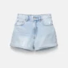 Denim-Mom-Shorts mit Umschlag Denim-Mom-Shorts mit Umschlag
