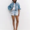 Denim-Shorts mit Rissen Denim-Shorts mit Rissen