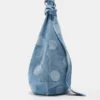 Denim-Tragetasche mit Polka-Dot-Muster Denim-Tragetasche mit Polka-Dot-Muster