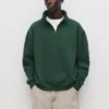 Einfaches Sweatshirt mit Viertelreißverschluss