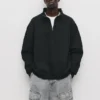 Einfaches Sweatshirt mit Viertelreißverschluss