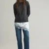 Feiner Pullover mit kombinierter Spitze Feiner Pullover mit kombinierter Spitze