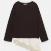 Feiner Pullover mit kombinierter Spitze