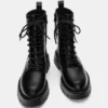 Flache Schnür-Stiefel Flache Schnür-Stiefel