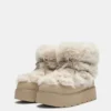 Flache Stiefel aus Kunstfell Flache Stiefel aus Kunstfell