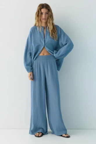 Fließende Hose im Gaze-Look