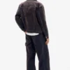 Flockierte Trucker-Jeans-Jacke