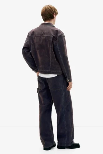 Flockierte Trucker-Jeans-Jacke