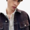Flockierte Trucker-Jeans-Jacke