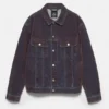 Flockierte Trucker-Jeans-Jacke