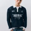 Fußball-Poloshirt aus Strick mit Grafik