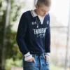 Fußball-Poloshirt aus Strick mit Grafik