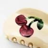 Gebogene Haarspange mit Kirschmotiv