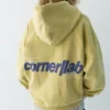 Gelber Hoodie mit Grafik