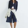 Gerippte Strickjacke mit Reißverschluss