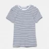 Geripptes Kurzarm-T-Shirt Geripptes Kurzarm-T-Shirt