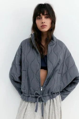 Gesteppte Jacke mit Stehkragen
