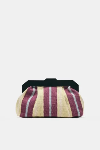 Gestreifte Clutch-Tasche