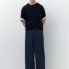Gestreifte Denim-Jogging-Hose Gestreifte Denim-Jogging-Hose