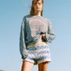 Gestreifte Häkel-Shorts
