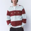 Gestreiftes Langarm-Poloshirt