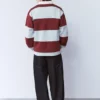 Gestreiftes Langarm-Poloshirt