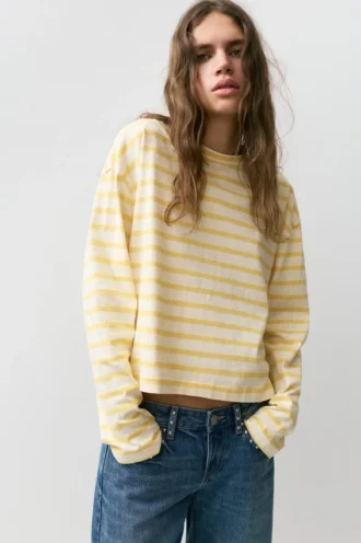 Gestreiftes Langarm-T-Shirt