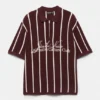 Gestreiftes Strick-Poloshirt mit Reißverschluss