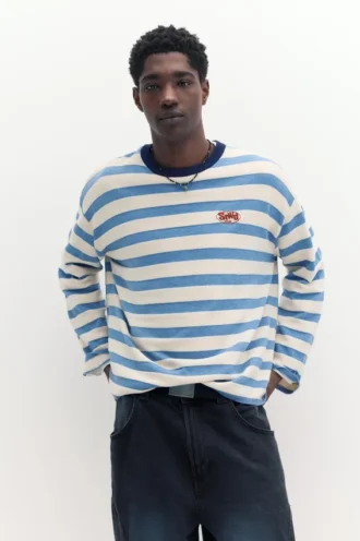 Gestreiftes Strick-T-Shirt