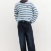 Gestreiftes Strick-T-Shirt Gestreiftes Strick-T-Shirt
