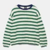 Gestreiftes Strick-T-Shirt Gestreiftes Strick-T-Shirt