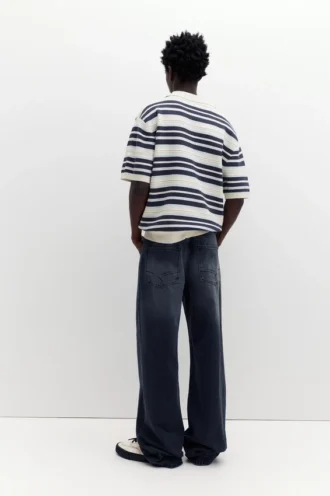 Gestreiftes STWD-Poloshirt aus gestricktem Stoff