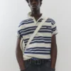 Gestreiftes STWD-Poloshirt aus gestricktem Stoff