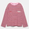 Gestreiftes T-Shirt mit Sternen und Slogan Gestreiftes T-Shirt mit Sternen und Slogan