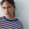 Gestreiftes T-Shirt mit Text