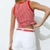 Gestreiftes Tanktop mit Stickerei